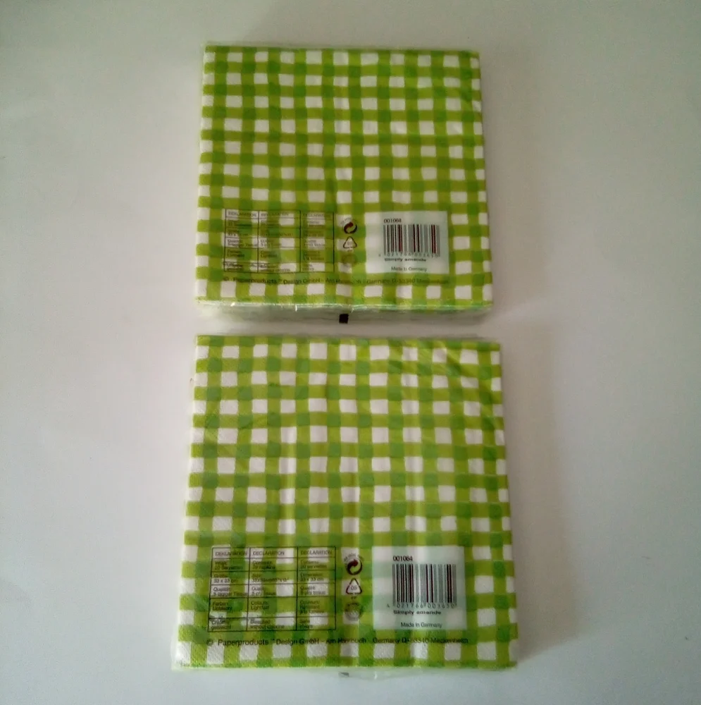 Paper Products Design Two Pack Simply Amanda Triple-Ply Napkins Checkered Design
